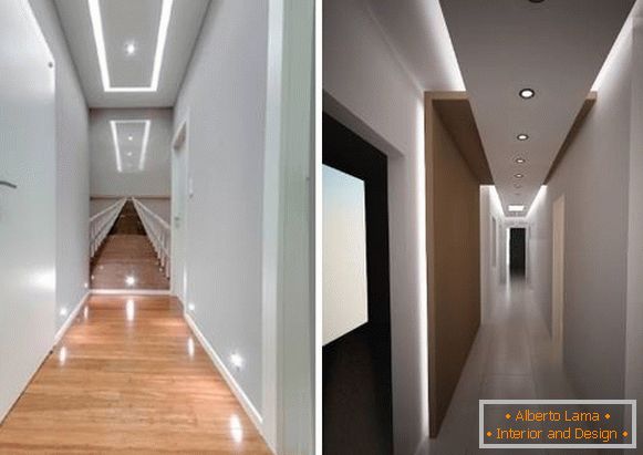 Illuminazione a LED di un corridoio stretto
