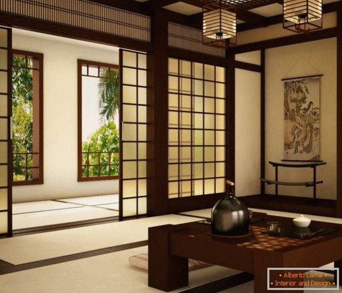 La disposizione degli interni in stile giapponese