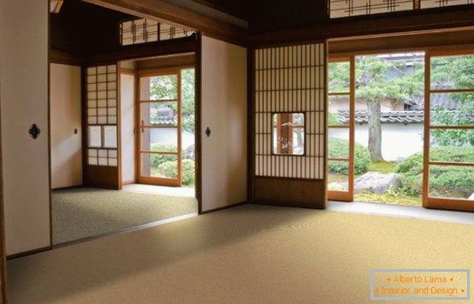 La disposizione degli interni in stile giapponese