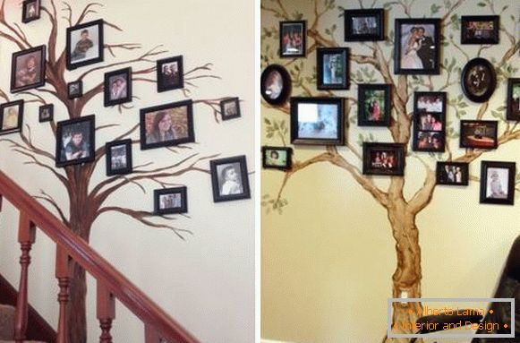 Idee per decorare pareti con foto - albero genealogico