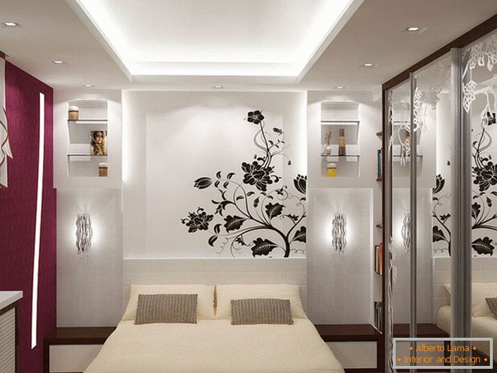 Camera da letto con note di stile giapponese.
