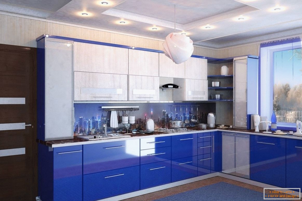Cucina in blu
