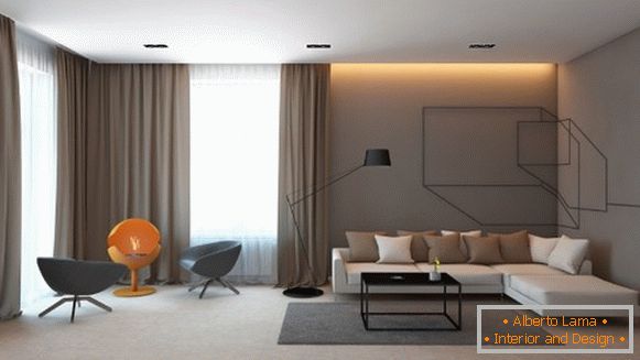 Stanza elegante in casa - design minimalista