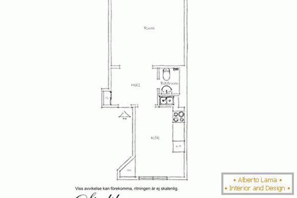 Piano di un appartamento di piccole dimensioni