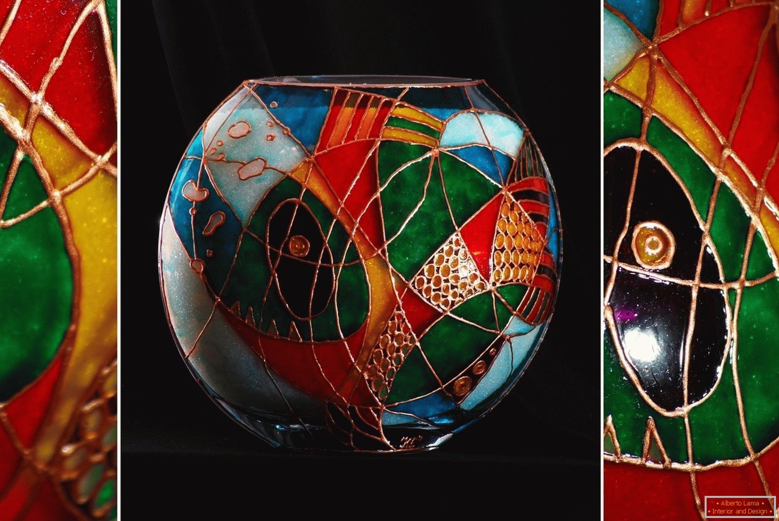 Pittura di vetro colorato на вазе
