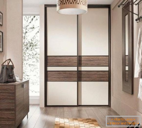 Belle porte per armadio a muro con legno
