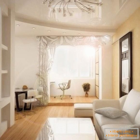 Design di un appartamento con una camera da letto con balcone