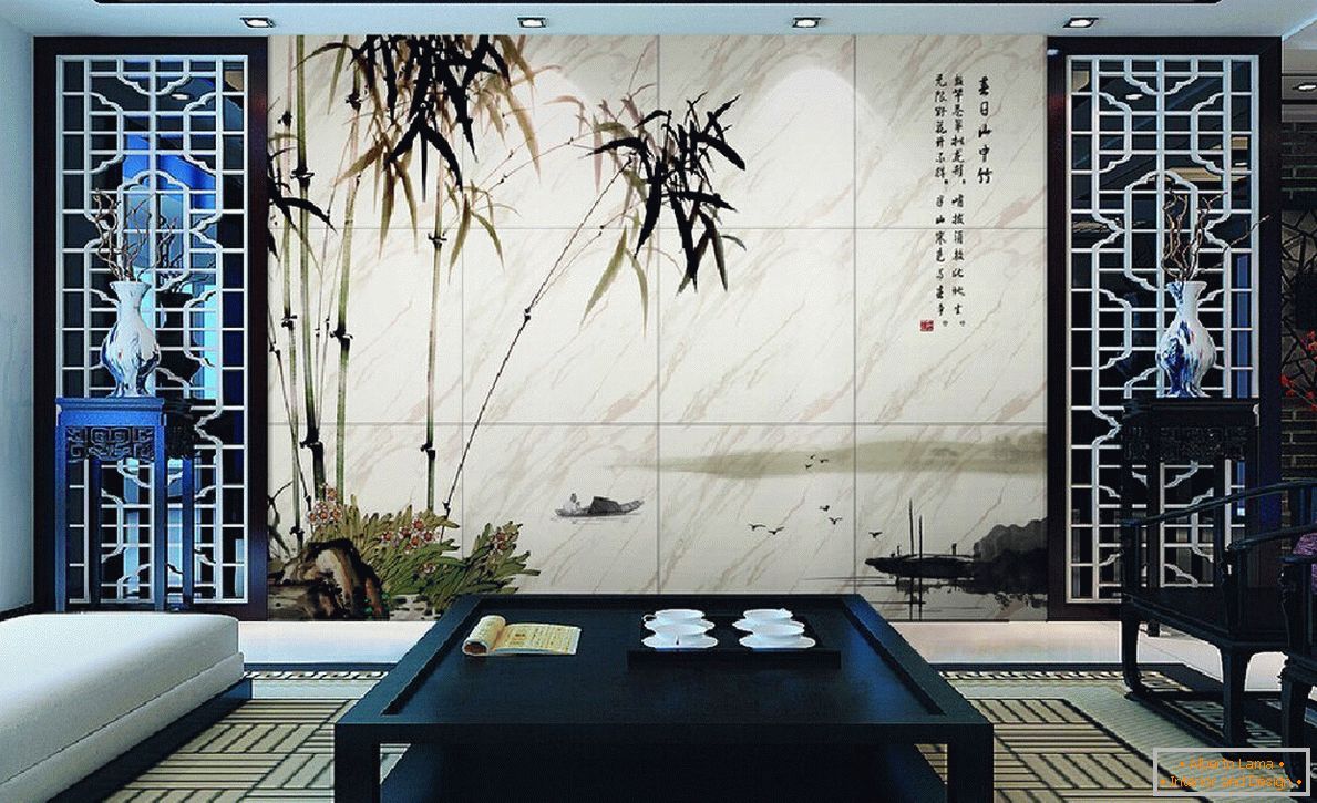 Elegante decorazione murale con una foto di bambù