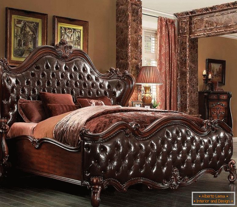 tradizionale bed-marrone scuro-pu-ciliegio-quercia-slitta-ac-chateau-b1