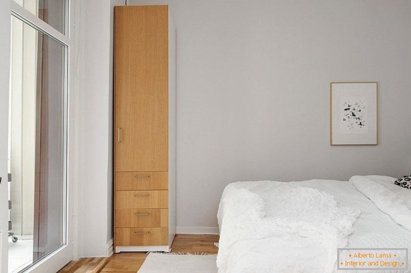 Studio-appartamento camera da letto in stile scandinavo