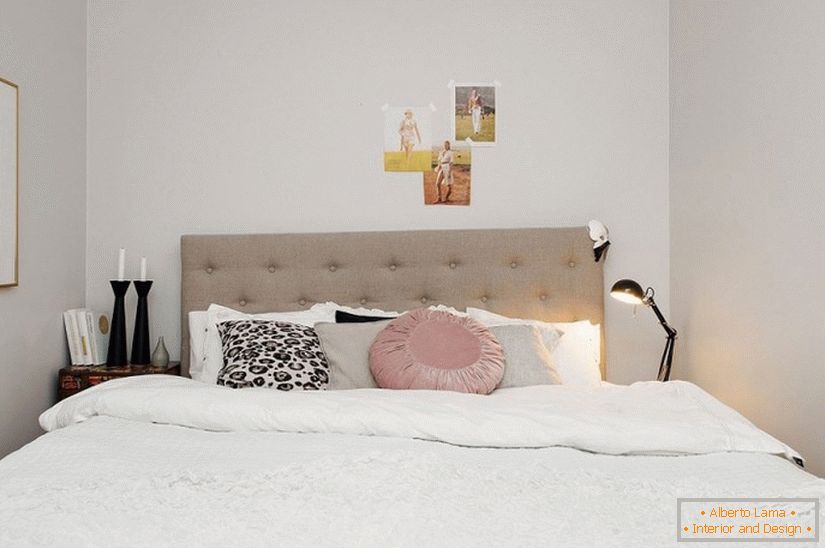 Studio-appartamento camera da letto in stile scandinavo