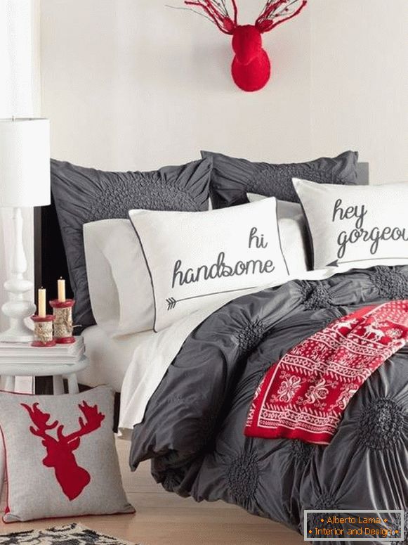 Natale-decorazione-per-camera da letto-in-grigio-colori
