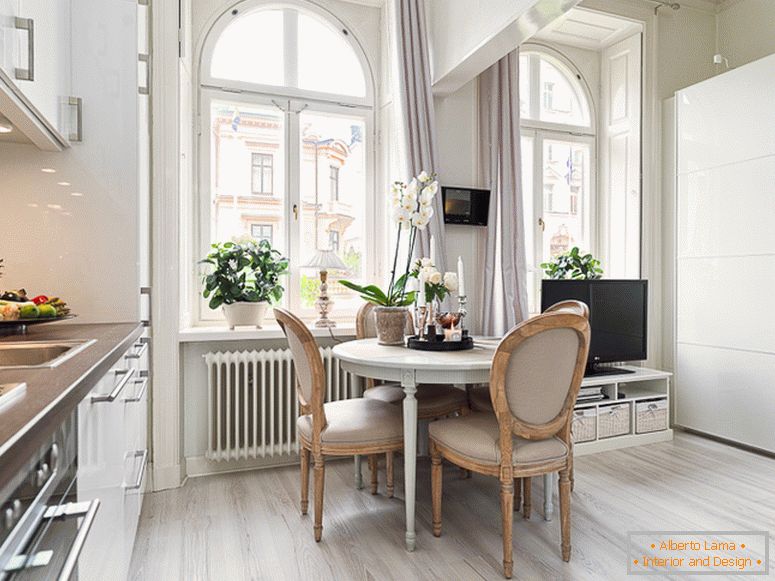 Interior design di un appartamento di 22 metri quadrati in stile scandinavo