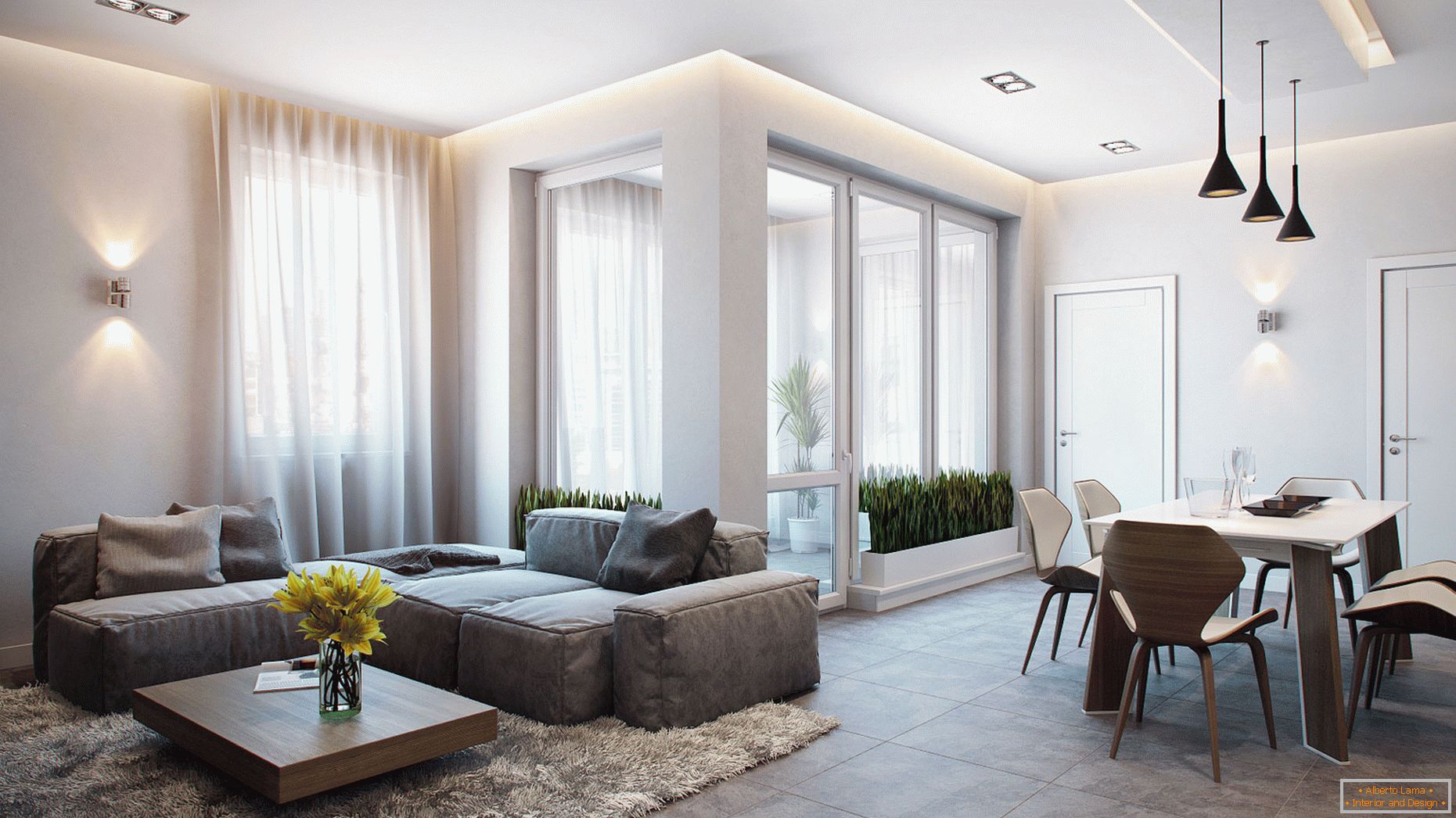 Appartamento monolocale di design di Alexander Zenzuro