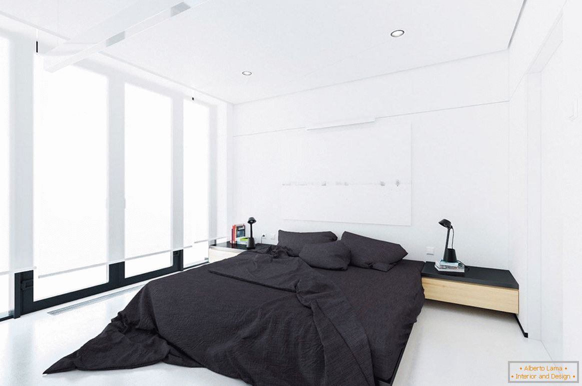 La camera da letto в стиле минимализм