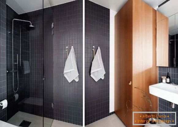 Monolocale piccolo - design interno del bagno sulla foto