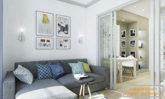 Monolocale piccolo - foto di interior design della zona soggiorno