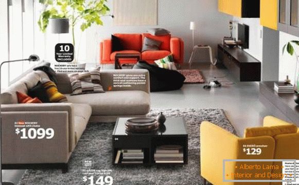 Design di soggiorno con mobili IKEA
