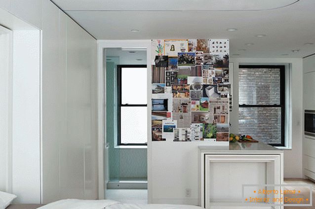 La camera da letto del multi-funzionale appartamento-trasformatore di New York
