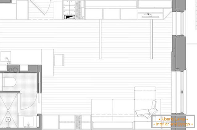 Il layout del multi-funzionale appartamento-trasformatore a New York