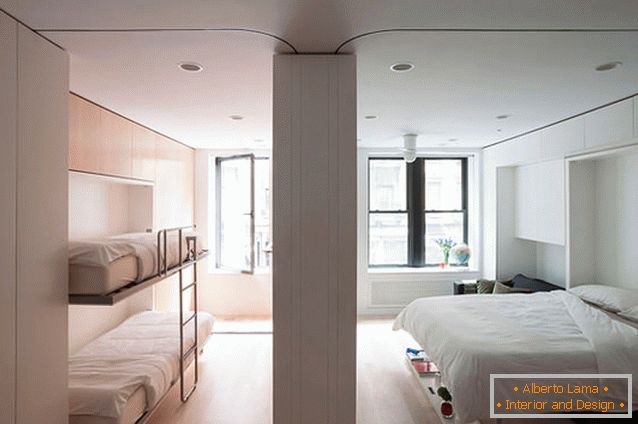 Trasformatore di appartamenti multifunzionali per camera da letto e per bambini a New York