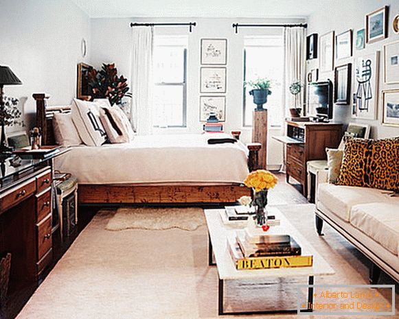 Interior design originale di un piccolo soggiorno