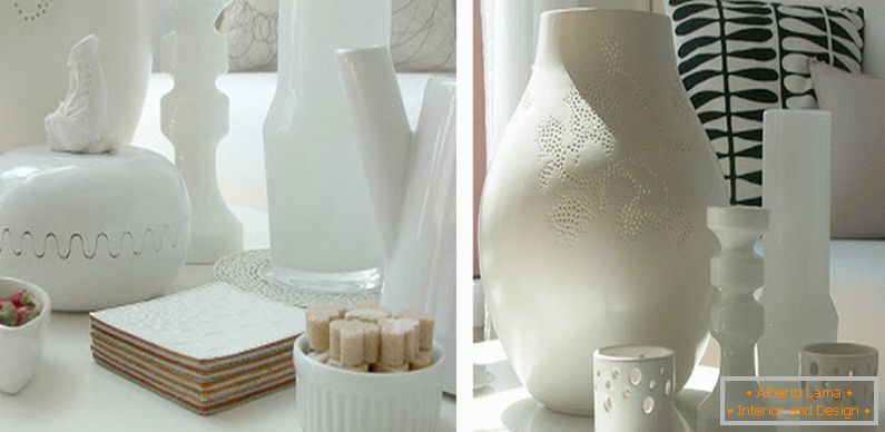 Elementi decorativi in ​​colore bianco