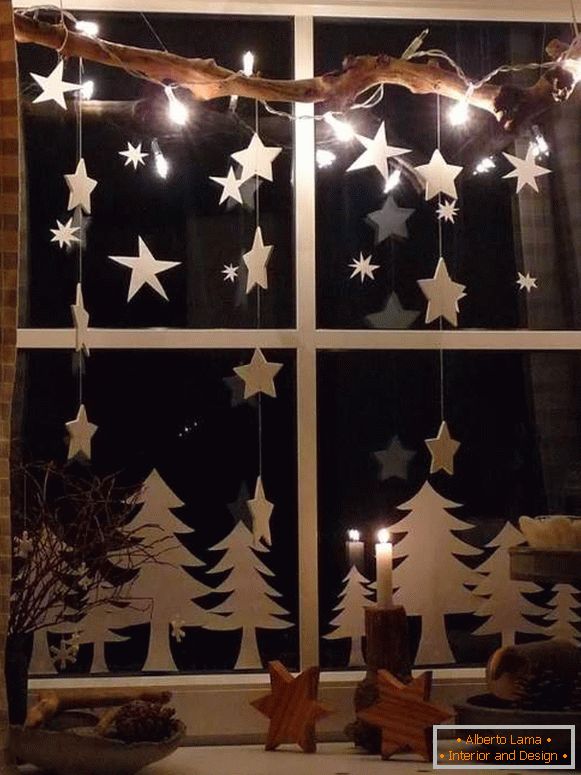 Ghirlanda di Natale sulla finestra, foto 47