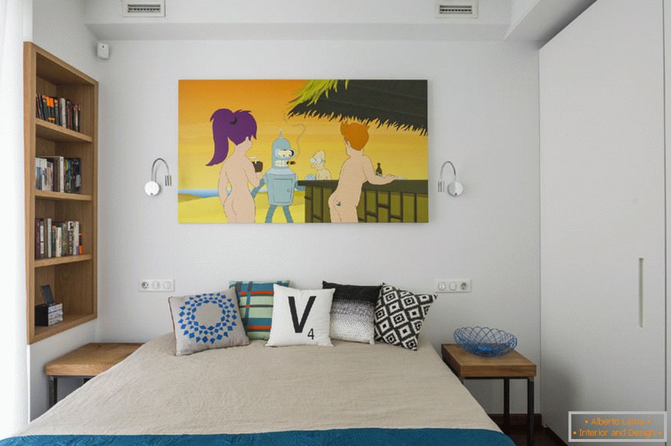 Camera da letto in appartamento con illuminazione controllata