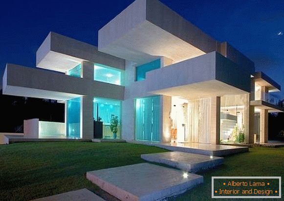 Design futuristico della facciata di una foto di una casa privata