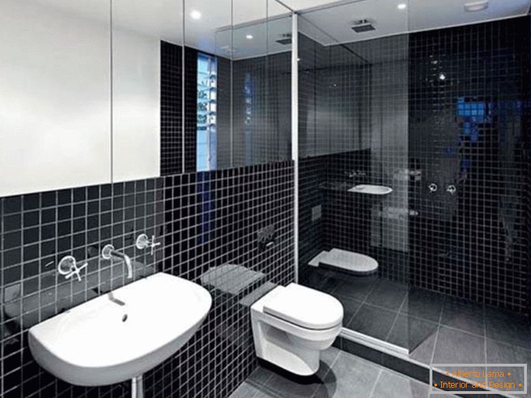 minimalista interni-decor-accoppiato-con-black-bagno-idee-per-moderno-bagno-arredate con-porcellana-sink-e-wall-rubinetto-under-grande-wall-specchio