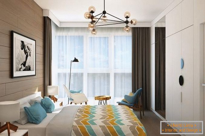 Finestre panoramiche nel design della camera da letto - foto 2017