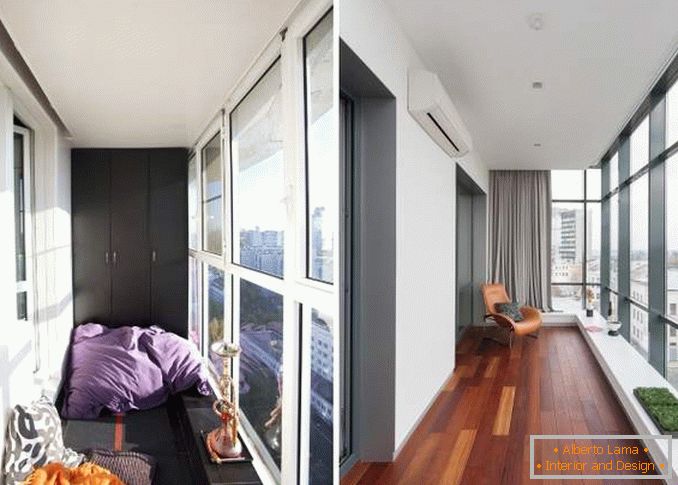 Progettazione di un balcone con finestre panoramiche - idee con una foto