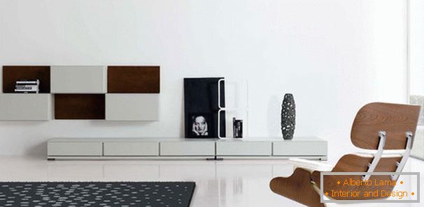Interno del soggiorno in stile minimalista