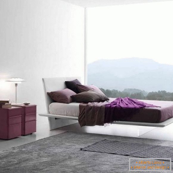 Letto moderno con gambe trasparenti