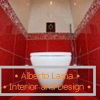 Design toilette rosso e bianco