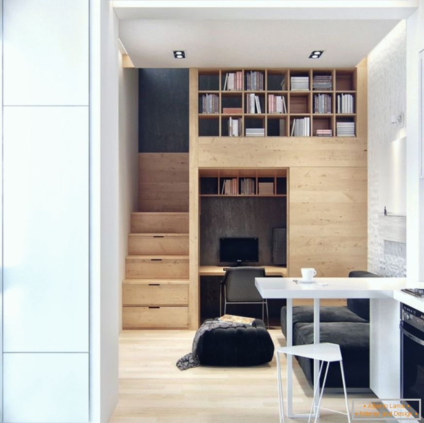 Bancone bar nel design di un piccolo appartamento