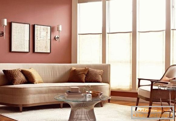 Disposizione dei mobili Feng Shui nel soggiorno rosso