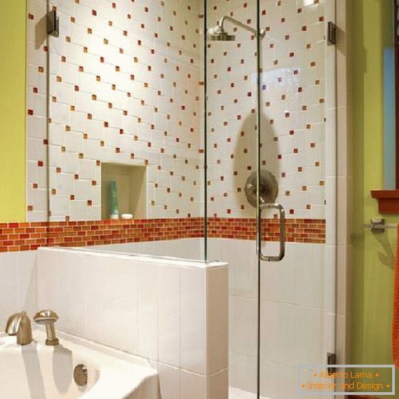 disposizione delle piastrelle in un bagno combinato, foto 22