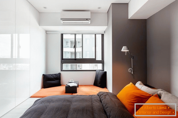Interno di un piccolo appartamento per studenti a Taiwan