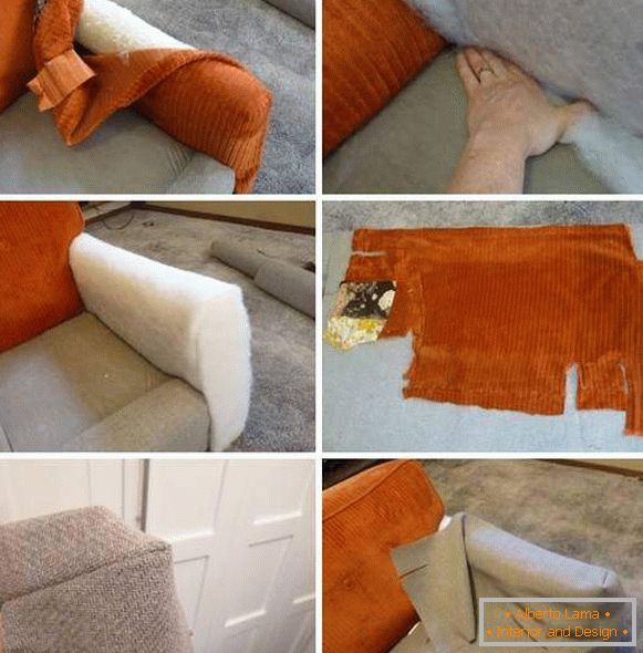 Riparazione del divano con le tue mani - una costrizione dei braccioli