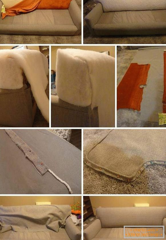 Restauro di mobili imbottiti - idee per la costrizione del divano
