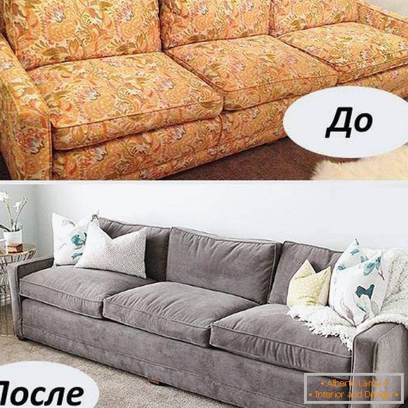 Riparazione di mobili imbottiti con le proprie mani - un divano con una nuova tappezzeria
