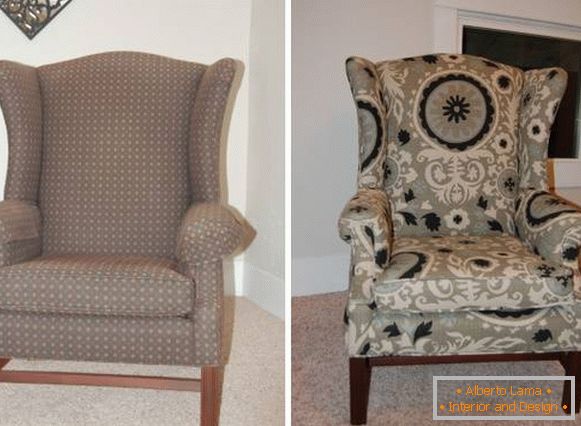 Restauro di mobili imbottiti - una costrizione di una vecchia sedia