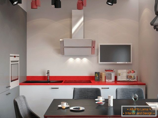 Design moderno di piccola cucina