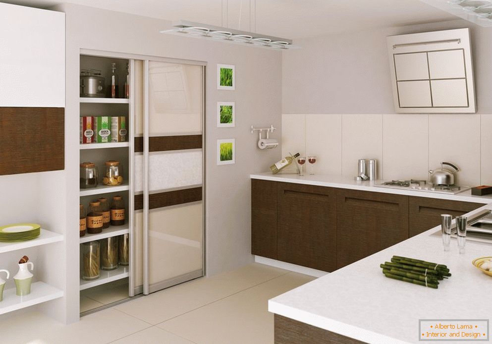 Interiore della cucina con un armadio