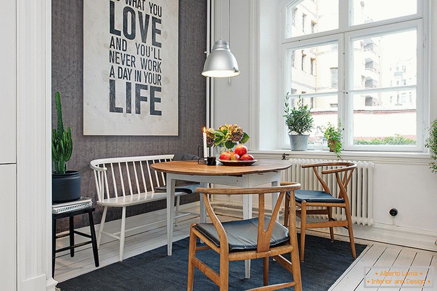 Sala da pranzo in un appartamento in Svezia