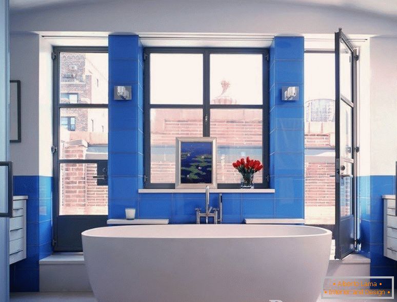 Uso del blu nella decorazione del bagno