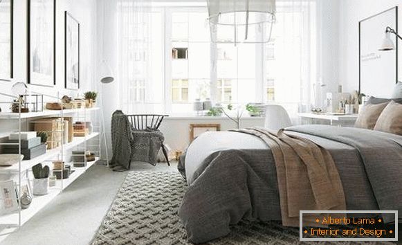 appartamento luminoso in stile scandinavo-spalnya