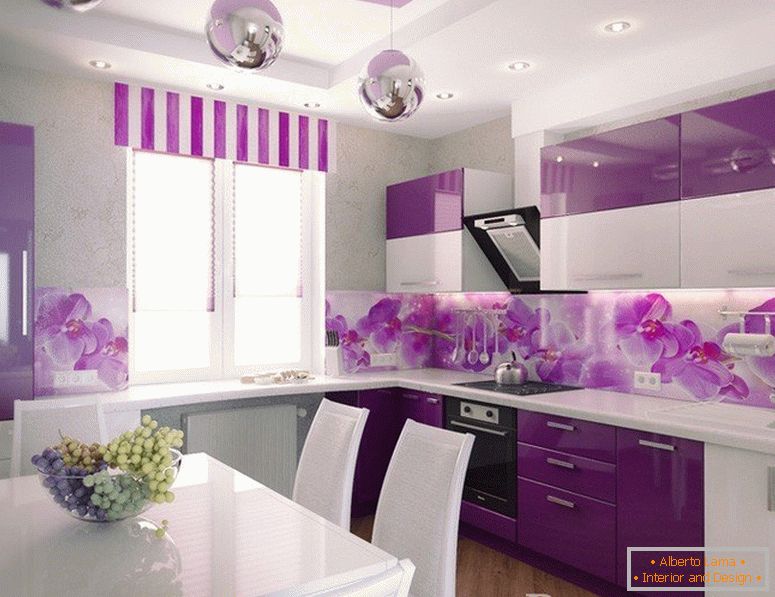 Colore lilla in cucina